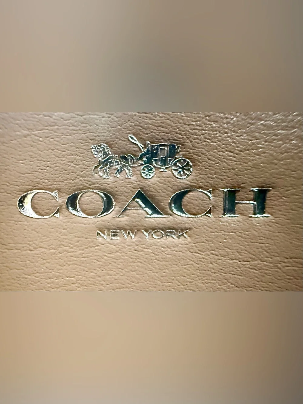 Coach Signature Zip Wristlet in Light Tan